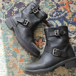 American Eagle Outfitters Black Moto Boots